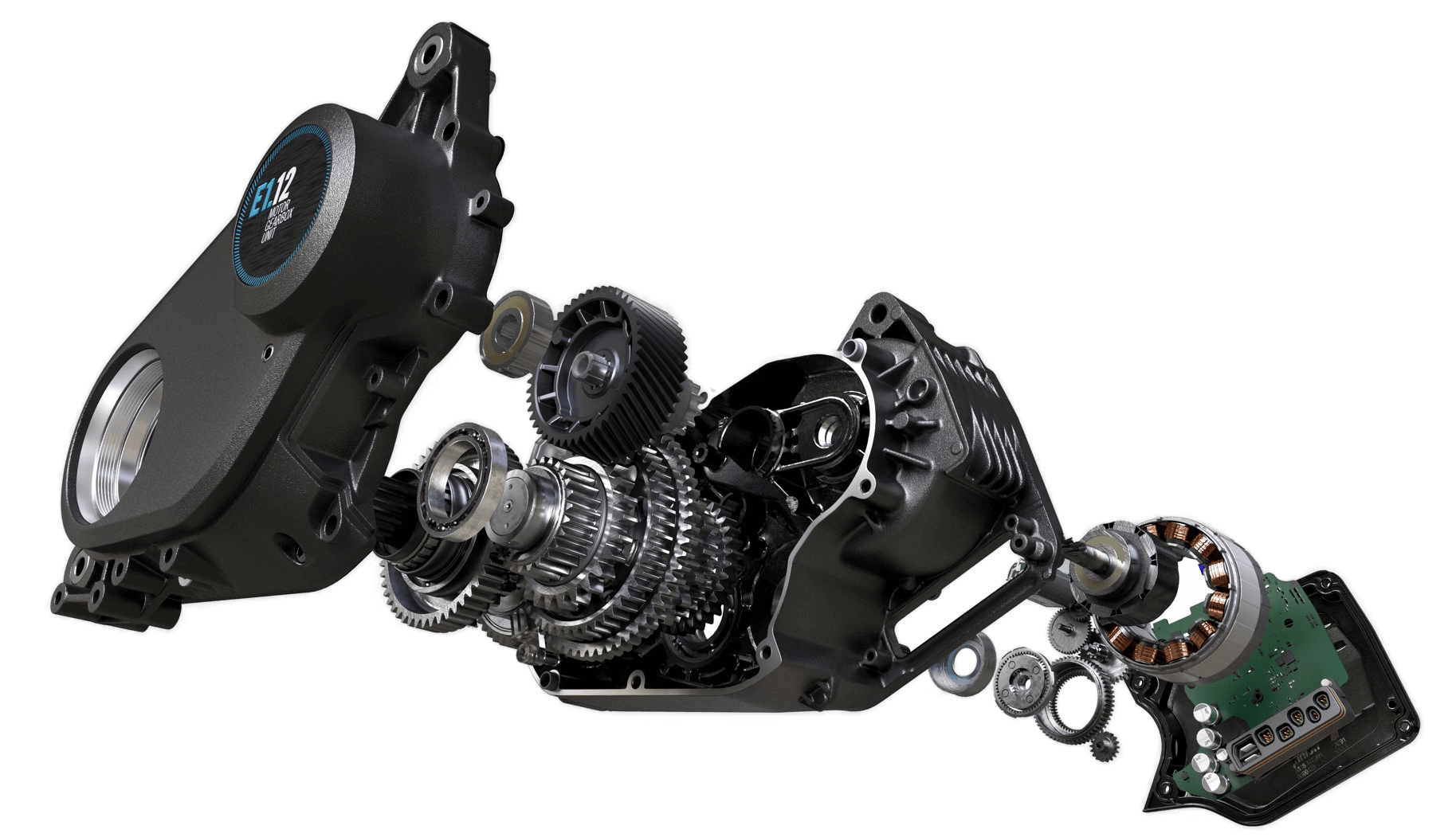 Pinion MGU E1.12 ebike motor és váltó robantott ábra